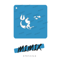 MiMix Face Painting  Stencil - Mermaid and Fish