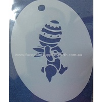 Easter Bunny with Egg Face Painting  Stencil