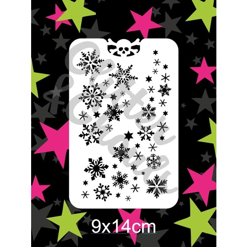 Glitter & Ghouls Stencil - Snowflake Blizzard
