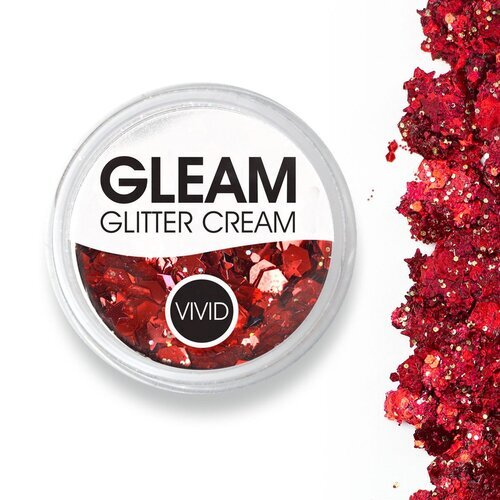 VIVID GLEAM Glitter Cream - CARDINAL 7.5g Jar