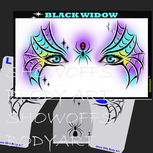 Show Offs Stencil Eyes - Black Widow