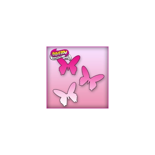 Silly Farm Pink Power Stencil Triple Butterfly 1006